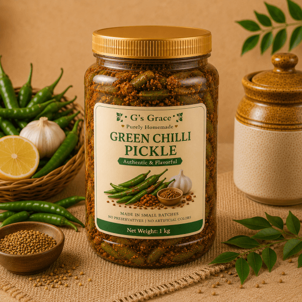 homemade green chili pickle in faridabad