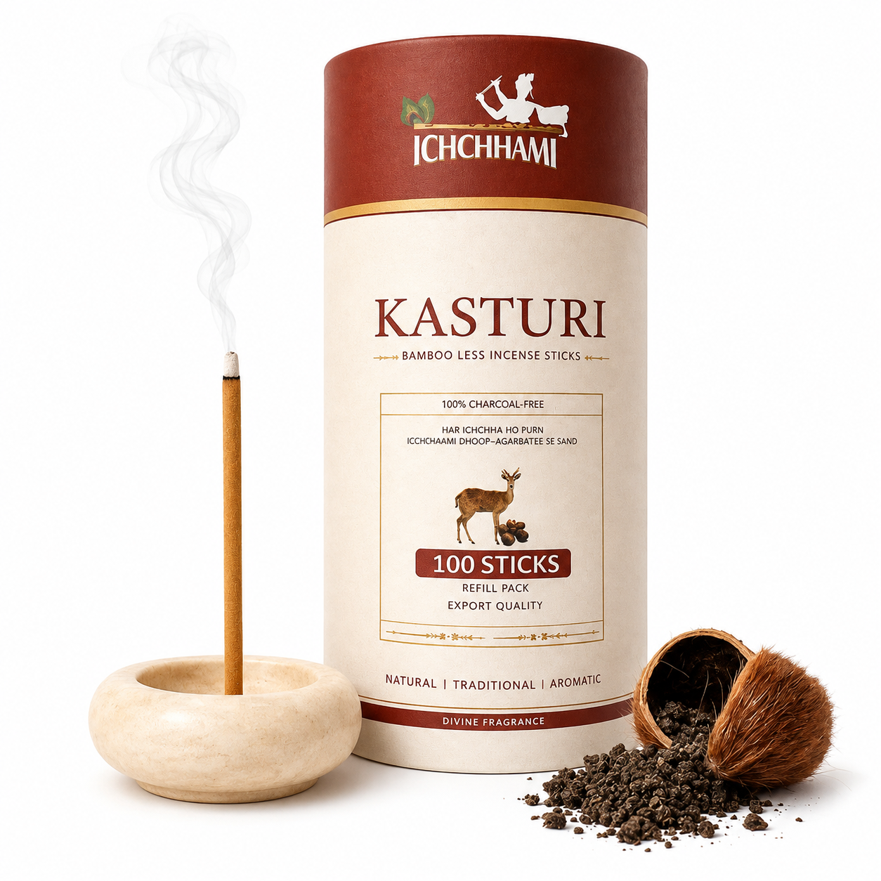 Ichchhami Kasturi Bamboo Less Incense Sticks
